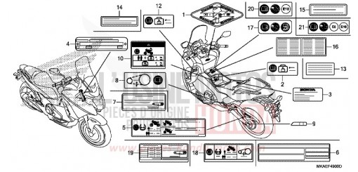 CAUTION LABEL NC750DJ de 2018